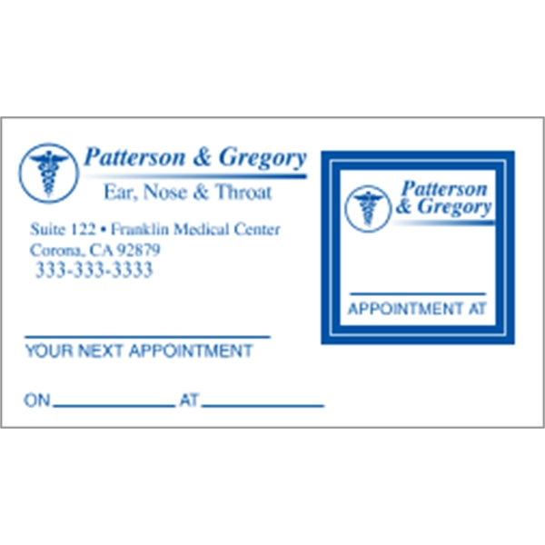 2" x 3.5" appointment business card made of white tag stock... from ASI 89910 Stouse, LLC