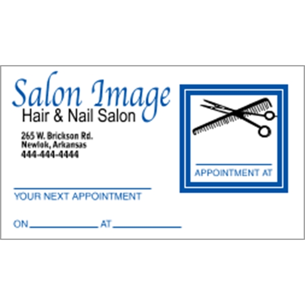 2" x 3.5" appointment business card made of white tag stock... from ASI 89910 Stouse, LLC