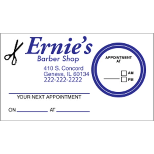 2" x 3.5" appointment business card made of white tag stock... from ASI 89910 Stouse, LLC