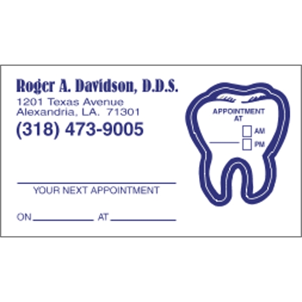 2" x 3.5" dental themed appointment card made of white tag... from ASI 89910 Stouse, LLC