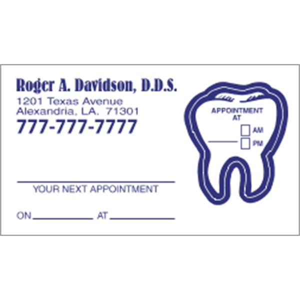 2" x 3.5" dental themed appointment card made of white tag... from ASI 89910 Stouse, LLC