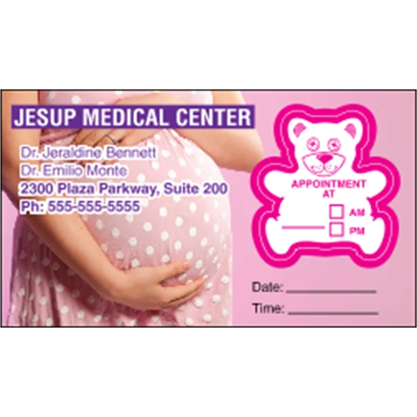 2" x 3.5" teddy bear themed appointment card made of white... from ASI 89910 Stouse, LLC
