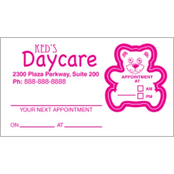 2" x 3.5" teddy bear themed appointment card made of white... from ASI 89910 Stouse, LLC