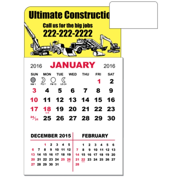 3" x 5.5" magnetic calendar pads with 12 page, 3 month... from ASI 89910 Stouse, LLC