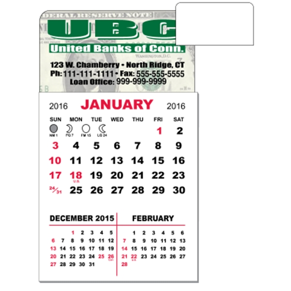 3" x 5.5" magnetic calendar pads with 12 page, 3 month... from ASI 89910 Stouse, LLC