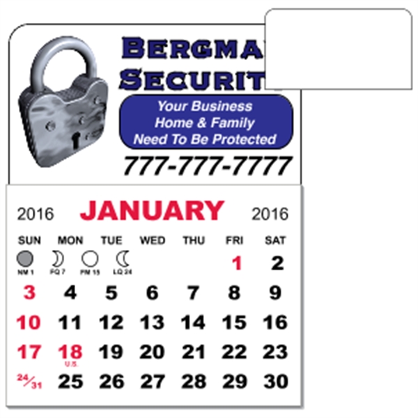 3" x 3.875" magnetic calendar pads with 12 page, 1 month... from ASI 89910 Stouse, LLC