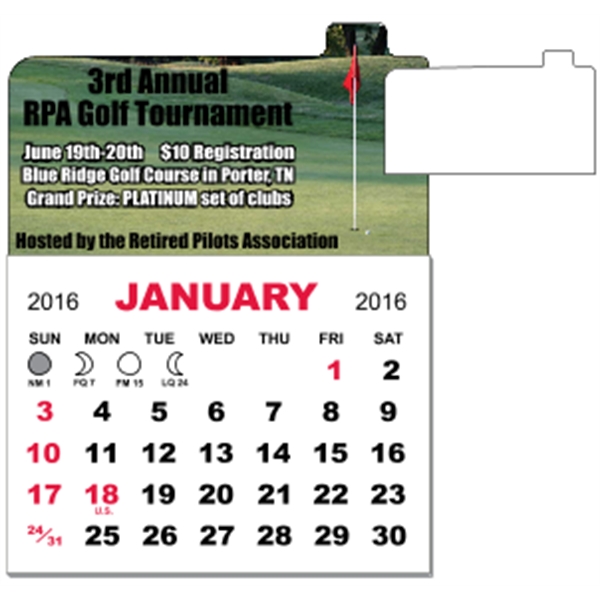 3" x 3.875" magnetic calendar pads with 12 page, 1 month... from ASI 89910 Stouse, LLC