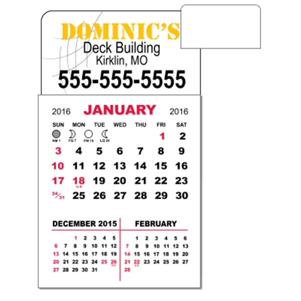 3" x 5.5" calendar pad with 12 pages of three month... from ASI 89910 Stouse, LLC