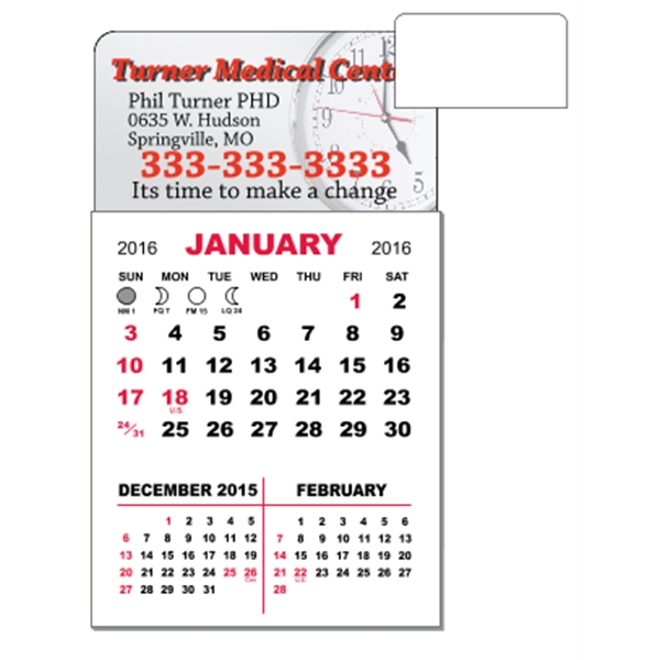 3" x 5.5" calendar pad with 12 pages of three month... from ASI 89910 Stouse, LLC