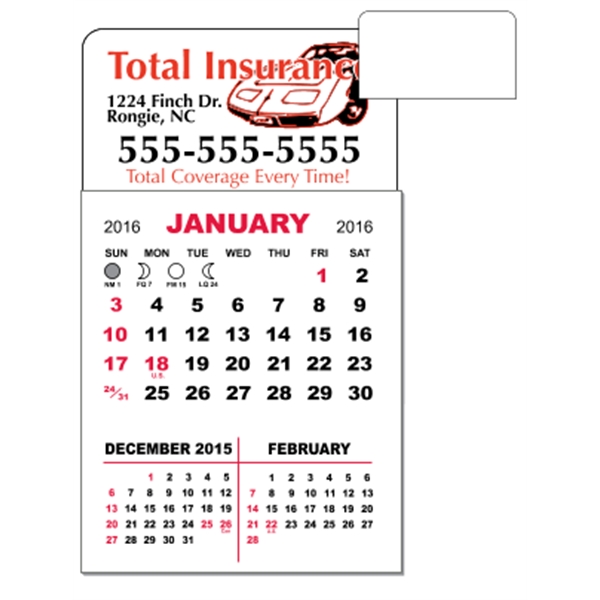 3" x 5.5" calendar pad with 12 pages of three month... from ASI 89910 Stouse, LLC