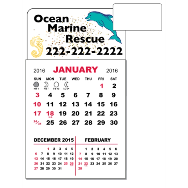3" x 5.5" calendar pad with 12 pages of three month... from ASI 89910 Stouse, LLC