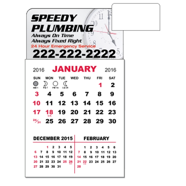 3" x 5.5" calendar pad with 12 pages of three month... from ASI 89910 Stouse, LLC