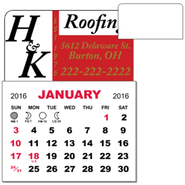 3" x 3.875" calendar pad with 12 pages of one month... from ASI 89910 Stouse, LLC