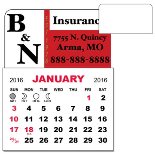 3" x 3.875" calendar pad with 12 pages of one month... from ASI 89910 Stouse, LLC