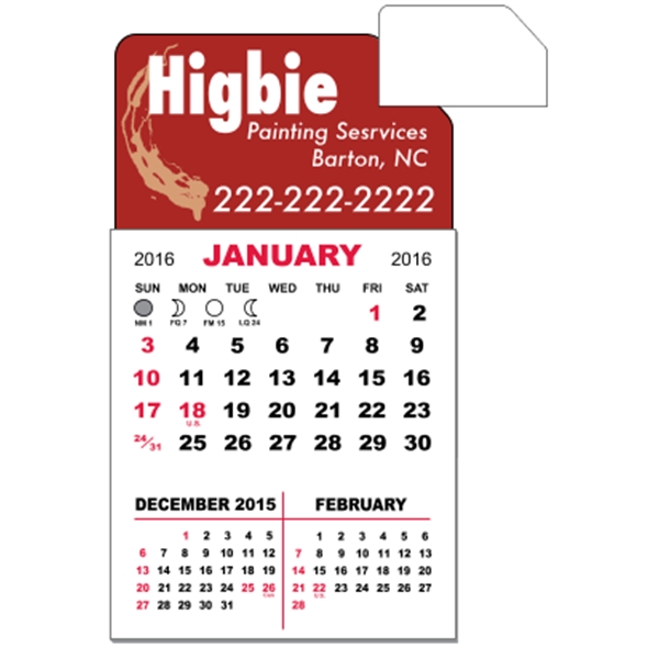 3" x 5.5" calendar pad with 12 pages of three month... from ASI 89910 Stouse, LLC