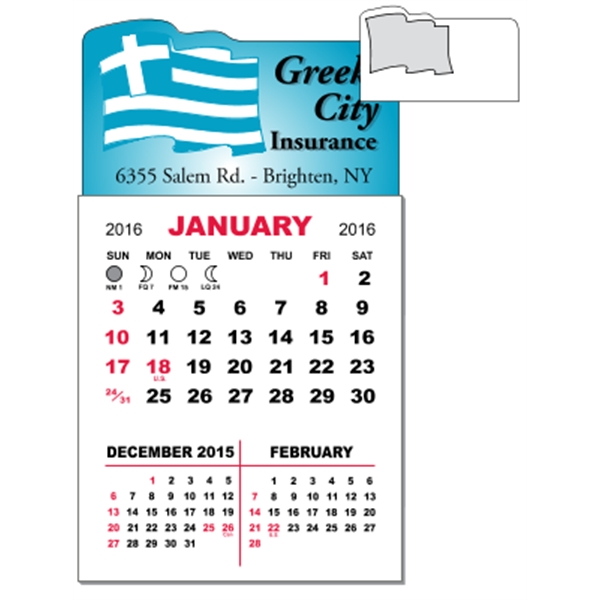 3" x 5.5" calendar pad with 12 pages of three month... from ASI 89910 Stouse, LLC