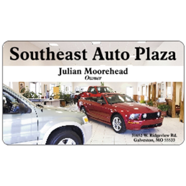 Business card made of .020" gloss white deluxe plastic with four... from ASI 89910 Stouse, LLC