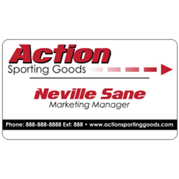 Business card made of .020" gloss white deluxe plastic with four... from ASI 89910 Stouse, LLC