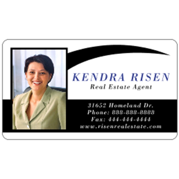 Business card made of .020" gloss white deluxe plastic with four... from ASI 89910 Stouse, LLC