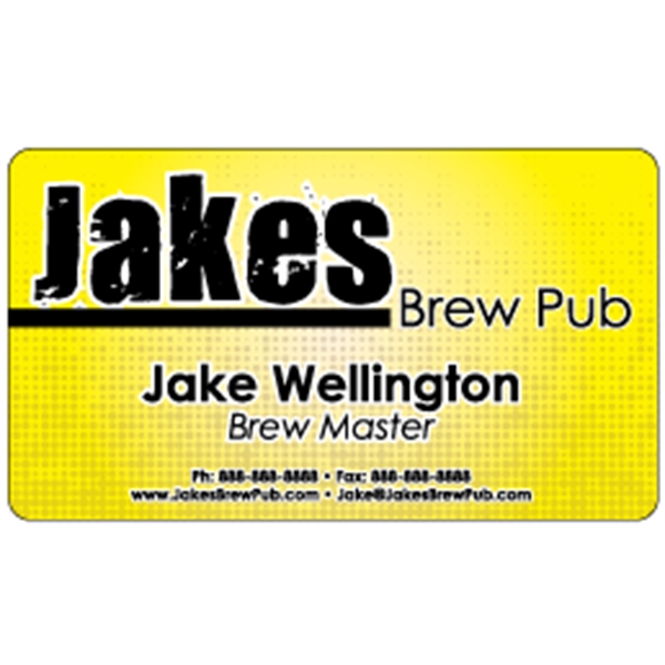 Business card made of .020" gloss white deluxe plastic with four... from ASI 89910 Stouse, LLC