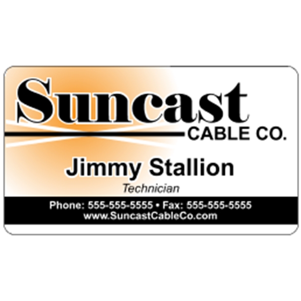 Business card made of .030" gloss white deluxe plastic with four... from ASI 89910 Stouse, LLC