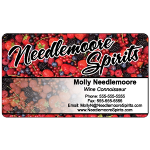 Business card made of .030" gloss white deluxe plastic with four... from ASI 89910 Stouse, LLC