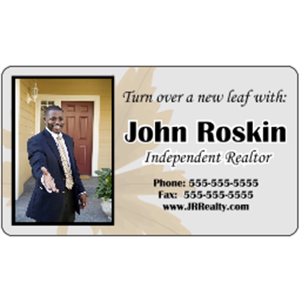 Business card made of .020" gloss clear deluxe plastic with four... from ASI 89910 Stouse, LLC