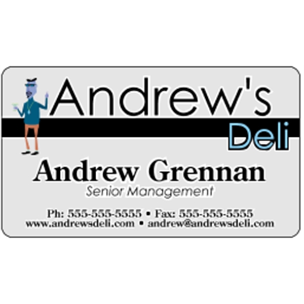 Business card made of .020" gloss clear deluxe plastic with four... from ASI 89910 Stouse, LLC