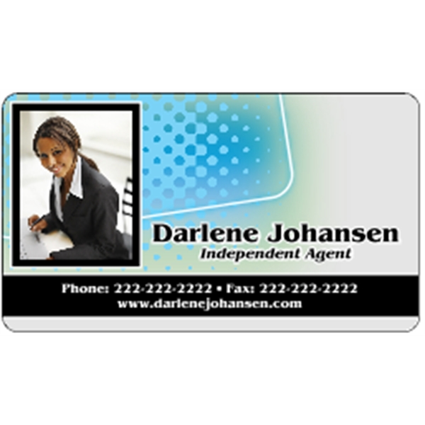 Business card made of .030" gloss clear deluxe plastic with four... from ASI 89910 Stouse, LLC