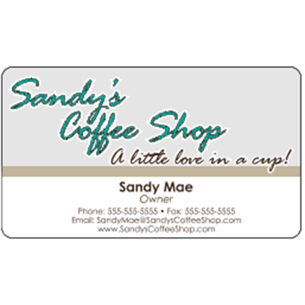 Business card made of .030" gloss clear deluxe plastic with four... from ASI 89910 Stouse, LLC