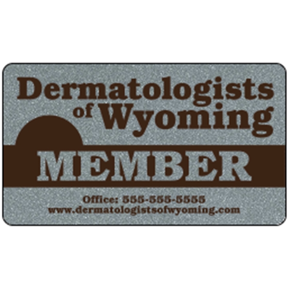 Business card made of .030" gloss silver deluxe plastic with four... from ASI 89910 Stouse, LLC