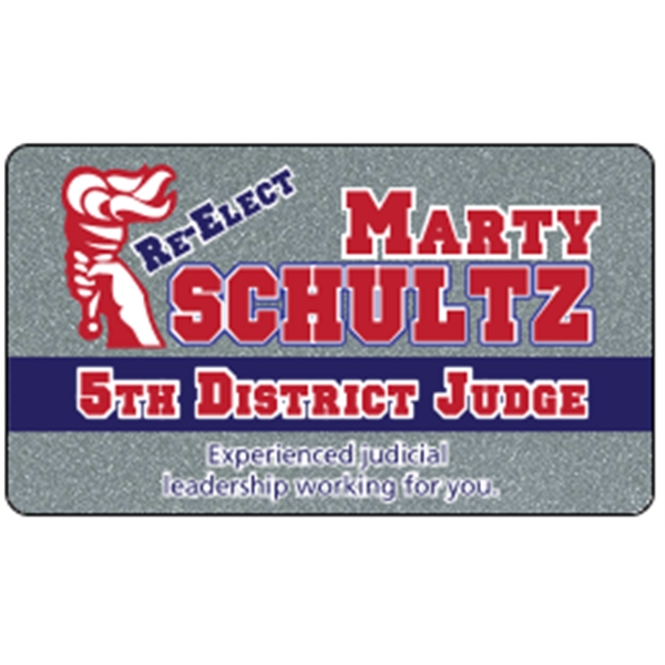 Business card made of .030" gloss silver deluxe plastic with four... from ASI 89910 Stouse, LLC