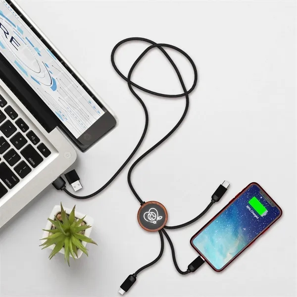 Bamboo 5-in-1 Charging Cable with Light-Up Logo... from ASI 40480 Koozie Group