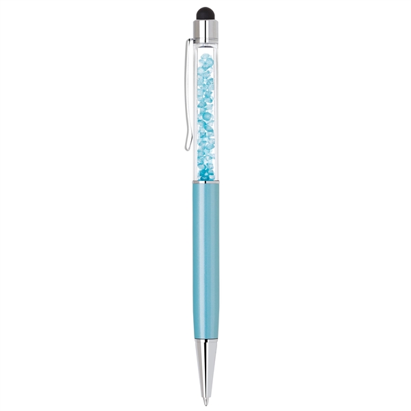 Elegant twist-action brass stylus pen with matching crystals and barrel colors... from ASI 68190 Lungsal