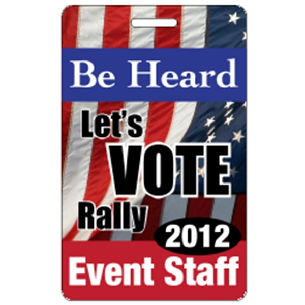 2.125" x 3.375" badge with top slot; made of .030" gloss... from ASI 89910 Stouse, LLC