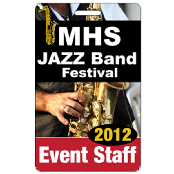 2.125" x 3.375" badge with top slot; made of .030" gloss... from ASI 89910 Stouse, LLC