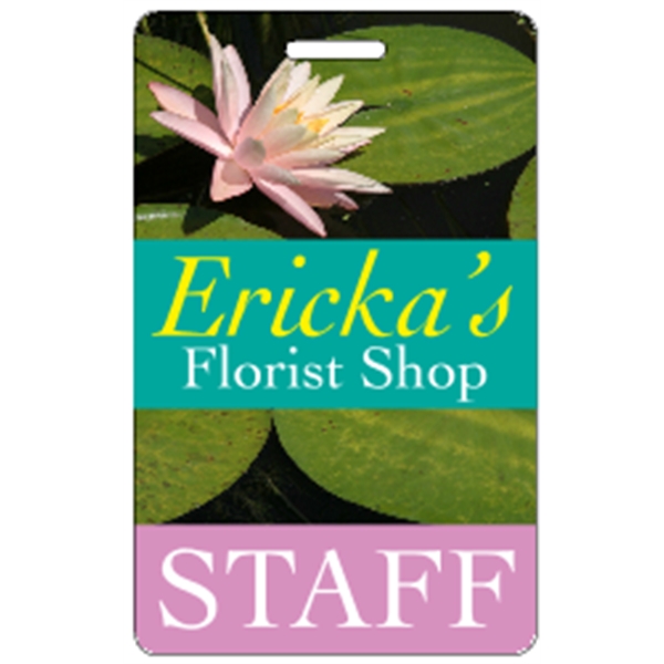 2.125" x 3.375" badge with top slot; made of .030" gloss... from ASI 89910 Stouse, LLC