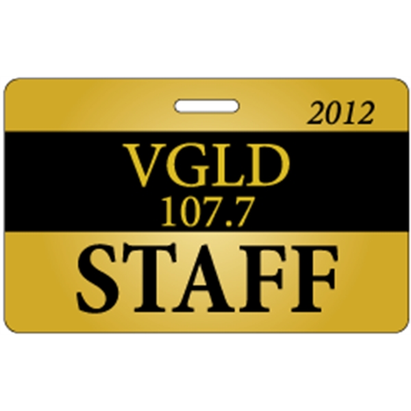 3.375" x 2.125" badge with top slot; made of .030" gloss... from ASI 89910 Stouse, LLC