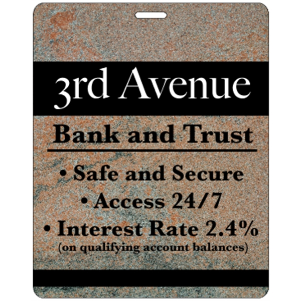 4" x 5" deluxe badge with slot made of .030" thick... from ASI 89910 Stouse, LLC