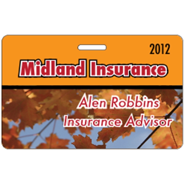 3.375" x 2.125" deluxe badge with slot made of .020" thick... from ASI 89910 Stouse, LLC