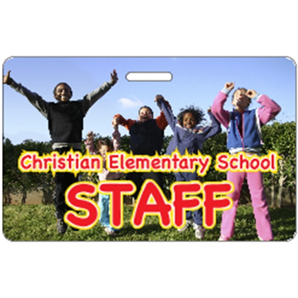 3.375" x 2.125" deluxe badge with slot made of .020" thick... from ASI 89910 Stouse, LLC