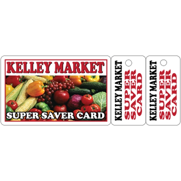 3.375" x 2.125" gloss white deluxe plastic card with .020" thickness... from ASI 89910 Stouse, LLC