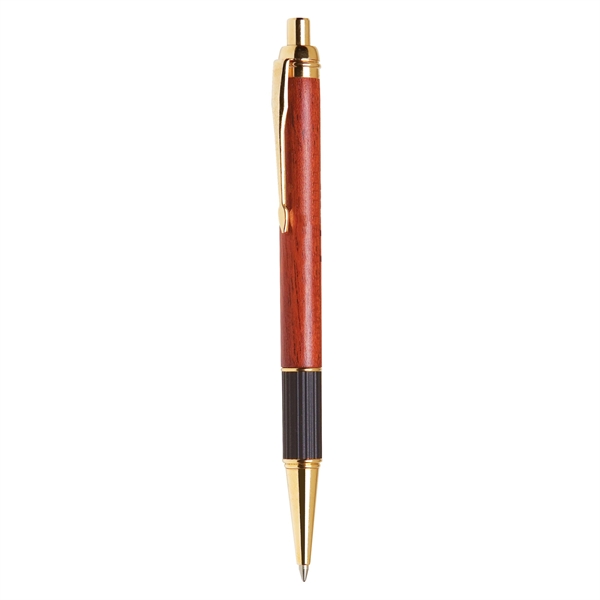 Wooden click-action ballpoint pen available in brown with gold accents.... from ASI 68190 Lungsal / Lungsal
