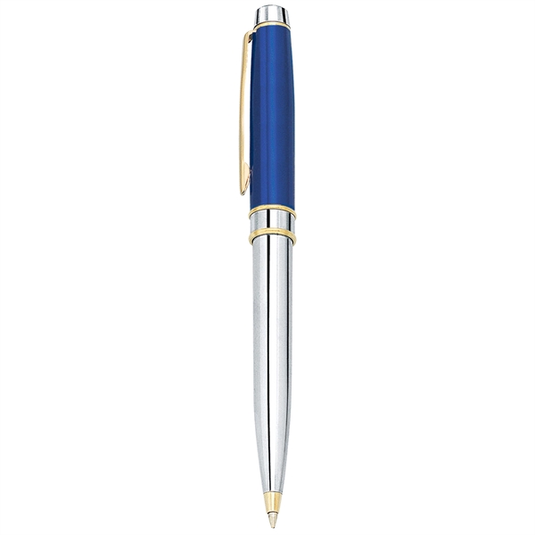 Metal twist-action ballpoint pen with a sleek translucent color cap, chrome... from ASI 68190 Lungsal / Lungsal