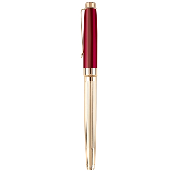 Rollerball pen made of metal with a barrel featuring polished gold... from ASI 68190 Lungsal / Lungsal
