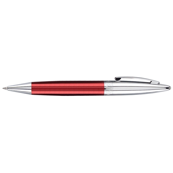 Brass twist-action ballpoint pen with a lacquered barrel and polished chrome... from ASI 68190 Lungsal / Lungsal