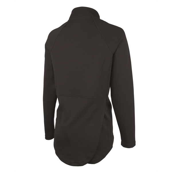 Women's 75/19/6 polyester, rayon and spandex Seaport quarter-zipper pullover sweatshirt.... from ASI 44620 Charles River Apparel