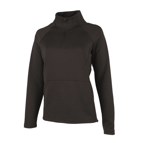 Women's 75/19/6 polyester, rayon and spandex Seaport quarter-zipper pullover sweatshirt.... from ASI 44620 Charles River Apparel