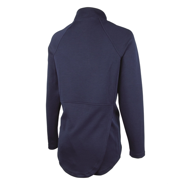 Women's 75/19/6 polyester, rayon and spandex Seaport quarter-zipper pullover sweatshirt.... from ASI 44620 Charles River Apparel