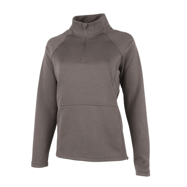 Women's 75/19/6 polyester, rayon and spandex Seaport quarter-zipper pullover sweatshirt.... from ASI 44620 Charles River Apparel